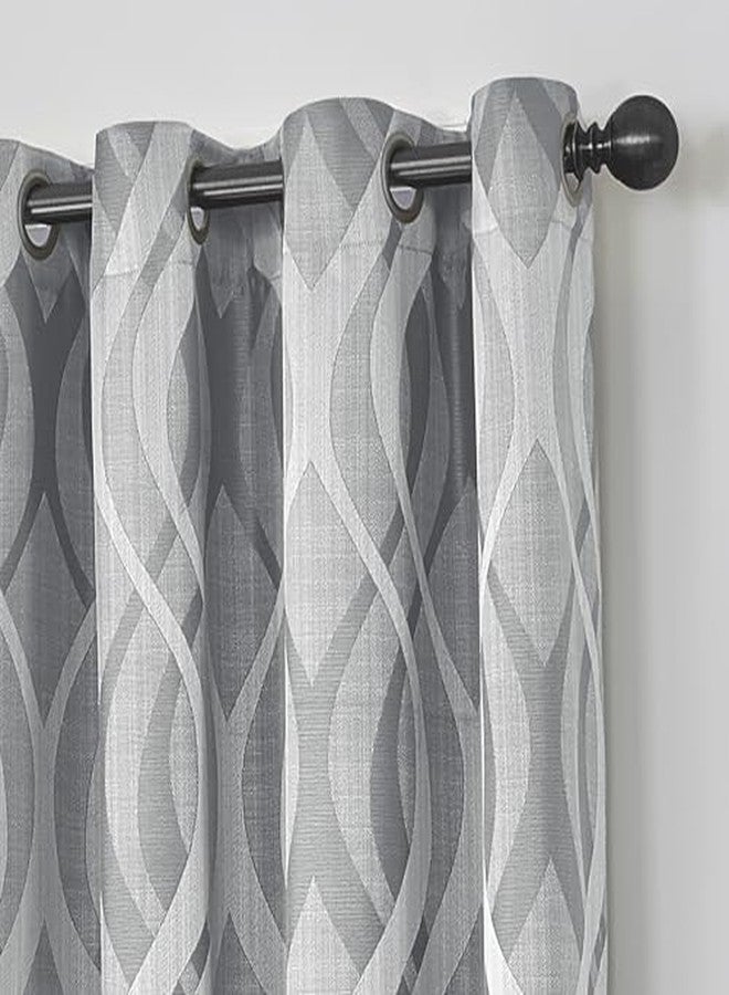 إكليبس ستارة إكليبس كابريس المعزولة والمظلمة ذات اللوحة الواحدة، مقاس 52 × 95 بوصة، مزودة بحلقات معدنية، مناسبة لغرفة المعيشة، لون فضي - Image 3