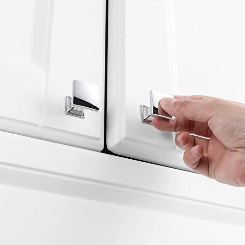 KOOFIZO Curved Square Top Cabinet Knobs - Polished Chrome Pull Handles (25mm /1 Inch), 10-Pack for Kitchen Cupboard Door, Bedroom Dresser Drawer, Bathroom Wardrobe Hardware - Image 5