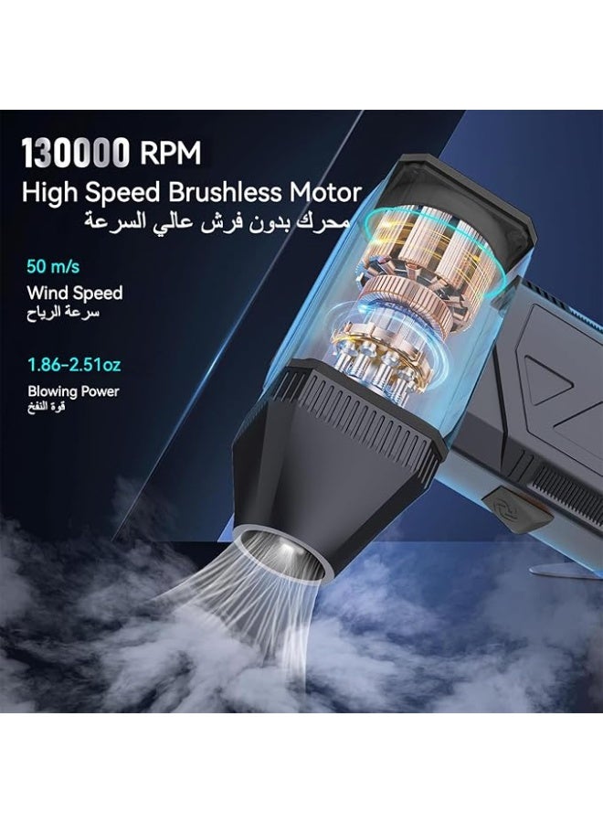 Handheld Turbo Jet Air Blower 130000 RPM High Speed Electric Air Duster for Deep Cleaning Dust Removal Car Interior Keyboard Camping and Outdoor Use Portable Cleaning Tool - Image 5