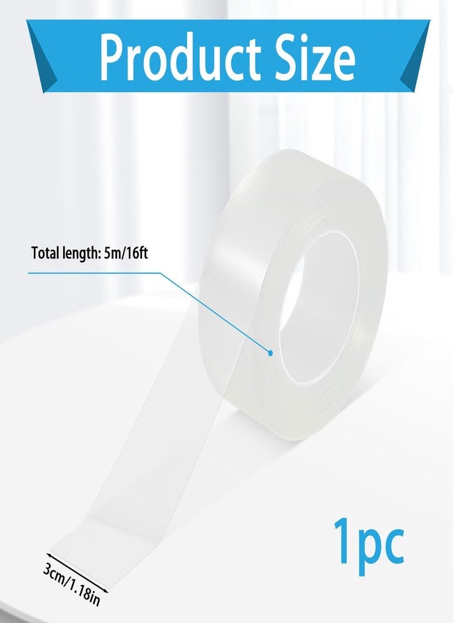 XLIUAX Curtain Rod Slide Smooth Tape, Clear Shower Curtain Rod Cover, Silent Curtains Ring Sliding Tape for Living Room Bathroom Shower Curtains Rods Smooth Sliding Noise Reduction, 1.2IN*16FT - Image 2