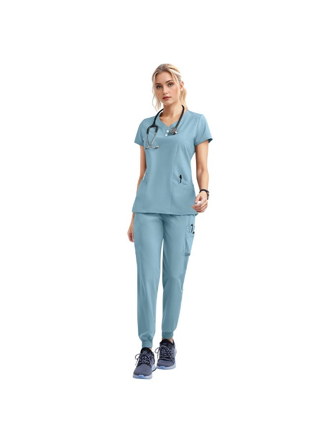 NIBEMINENT Doctor Nurse Scrubs Set Medical Uniforms Women Jogger Set Hospital Accessories Operating Room Surgical Workwear - Image 1