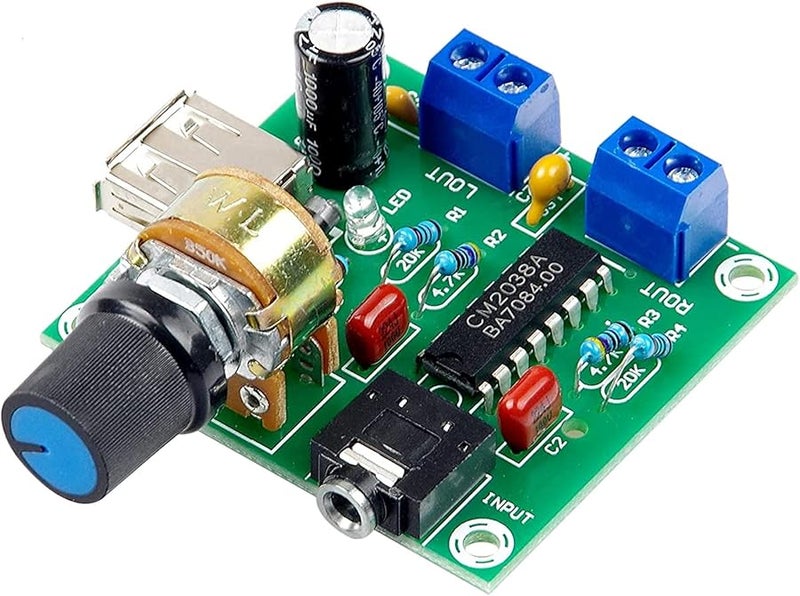 Green Mini Power Amplifier Board 5W 5W HiFi Two Channel USB 5V Audio Amplifier - Image 1