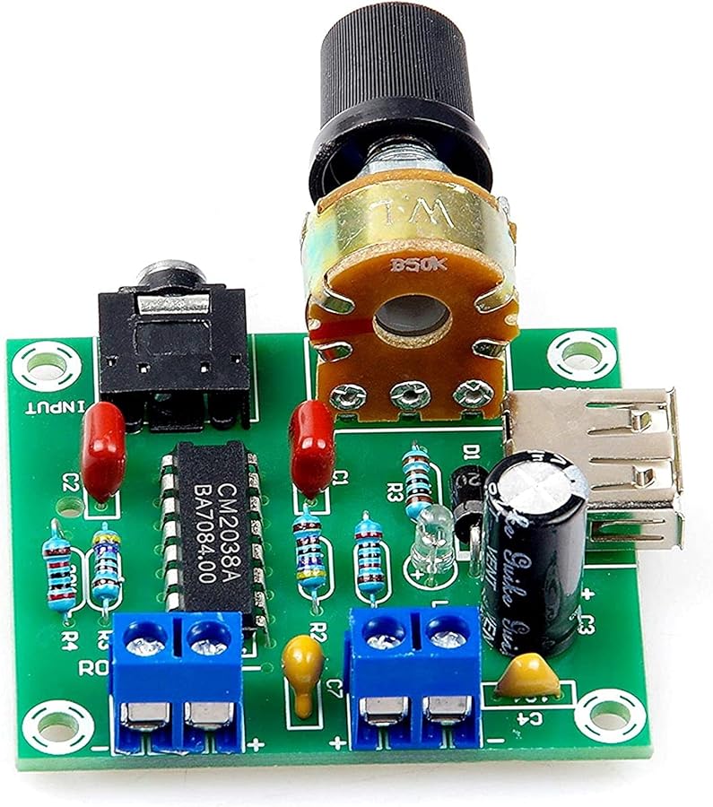 Green Mini Power Amplifier Board 5W 5W HiFi Two Channel USB 5V Audio Amplifier - Image 4