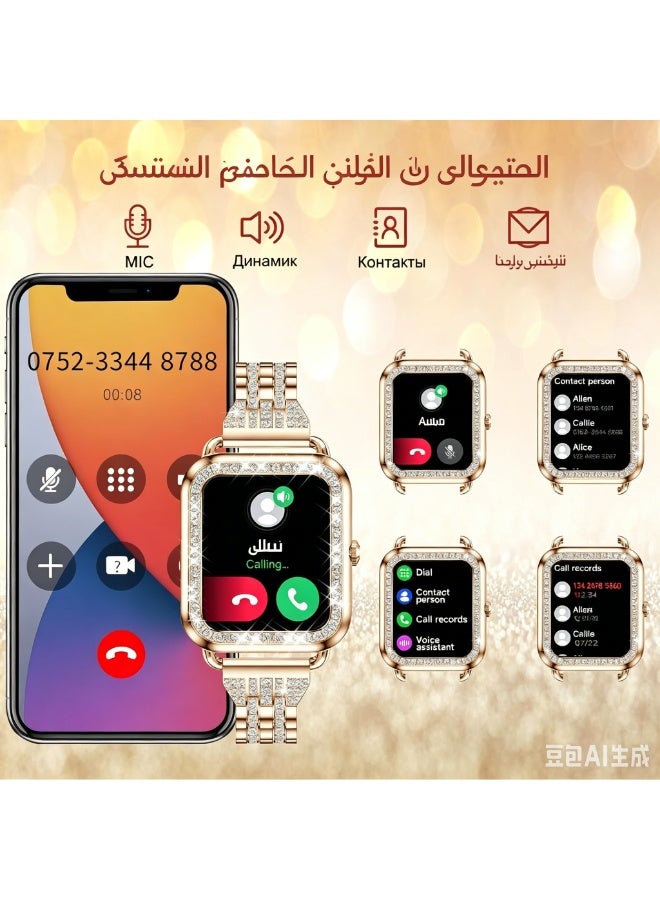 ساعة ذكية نسائية، متتبع لياقة بدنية HD بشاشة 1.57 بوصة مع مكالمات بلوتوث، مراقب معدل ضربات القلب و SpO2 والنوم، مقاومة للماء IP68 لأجهزة iOS وأندرويد - Image 3