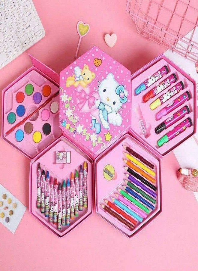 HRJP Colors Box Art Set with Colored Pencils Crayons Watercolors and Sketch Pens for 3 to 8 Year Old Kids Boys and Girls All in One Creative Drawing and Painting Kit with Portable Case-Pack of-1 - Image 2
