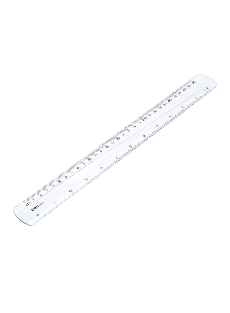 Deli EG00312 Ruler 30cm (12 inch) Transparent Ideal for Measuring and Drawing - Image 2