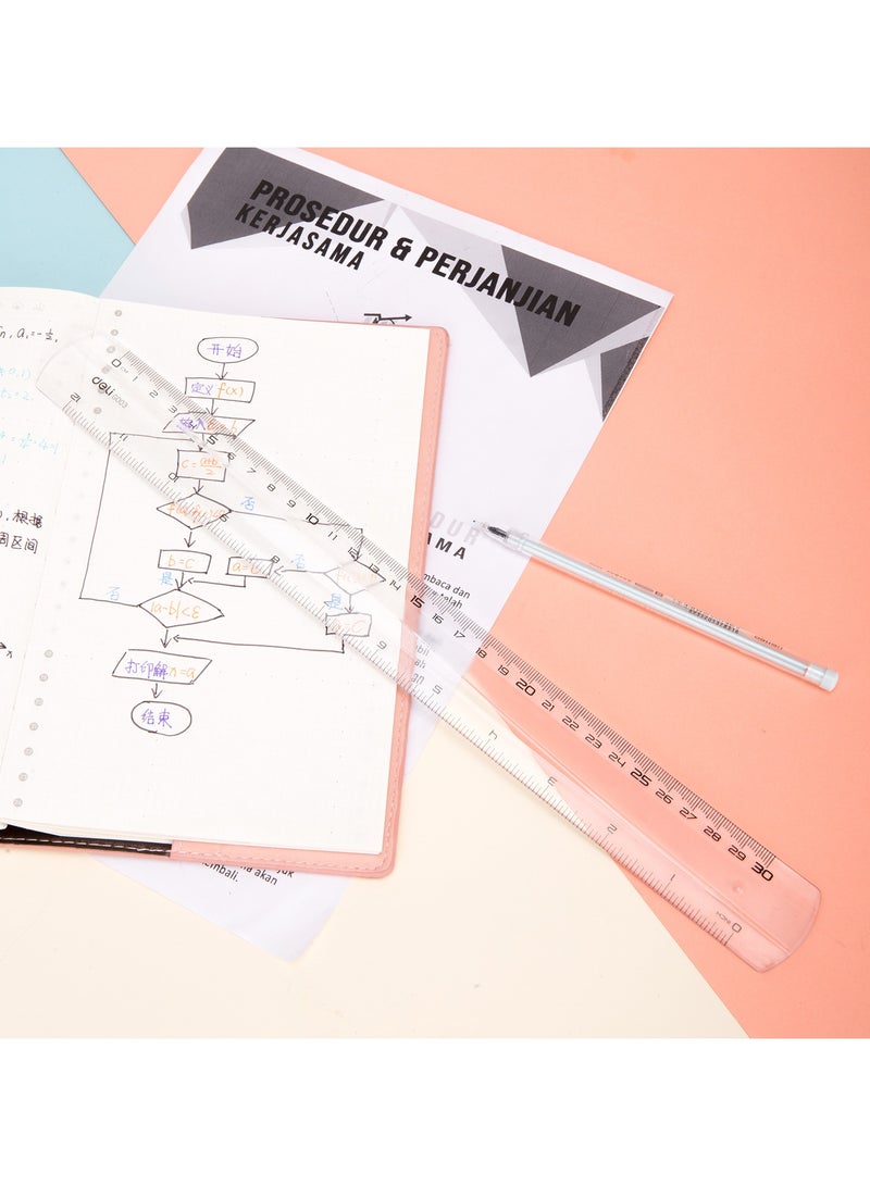 Deli EG00312 Ruler 30cm (12 inch) Transparent Ideal for Measuring and Drawing - Image 5