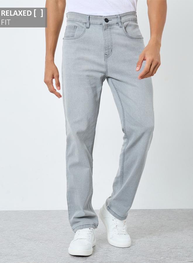 ستايلي جينز مشطوف فاتح بقصة مريحة - Image 1