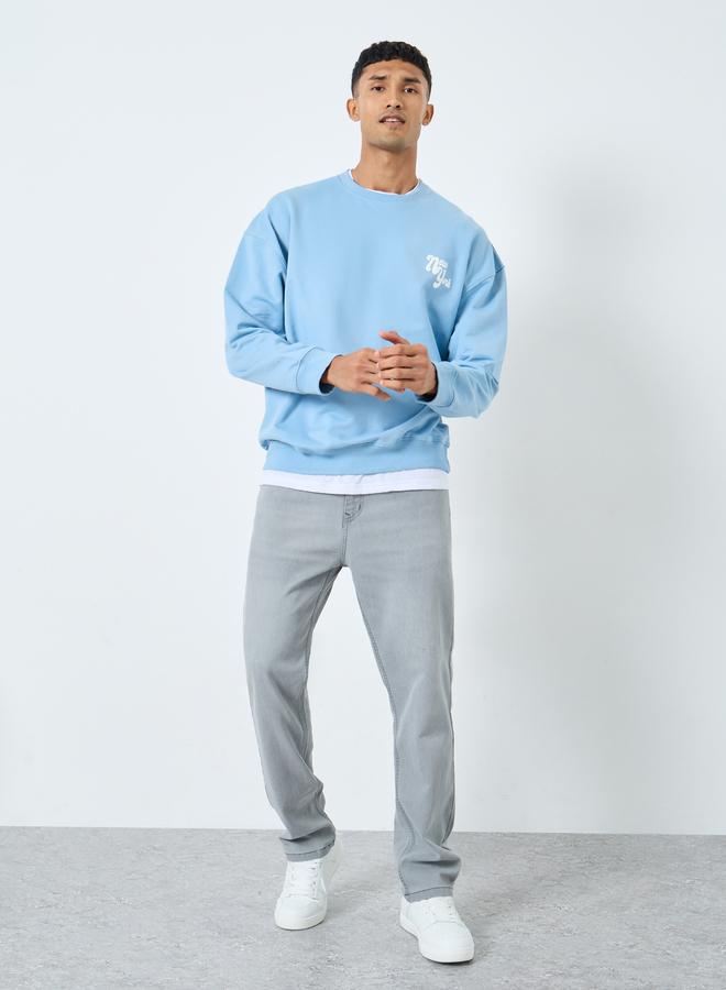 ستايلي جينز مشطوف فاتح بقصة مريحة - Image 2