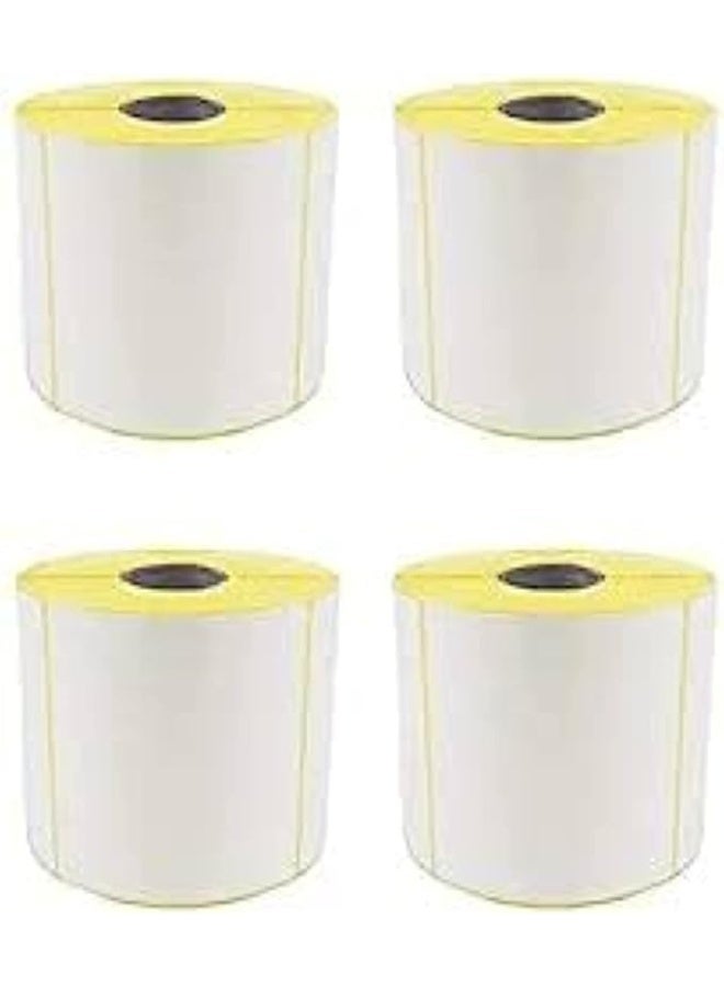 ورق باركود حرارى 4 بكرات مقاس 10x15 سم عالى الجودة - Image 1