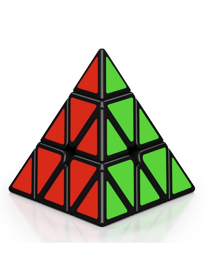 روكسندا مكعب السرعة الهرمي روكسيندا، مكعب السرعة الهرمي تشيمينغ 3x3x3 مكعب السرعة المثلث مكعب اللغز السحري (أسود) - Image 1