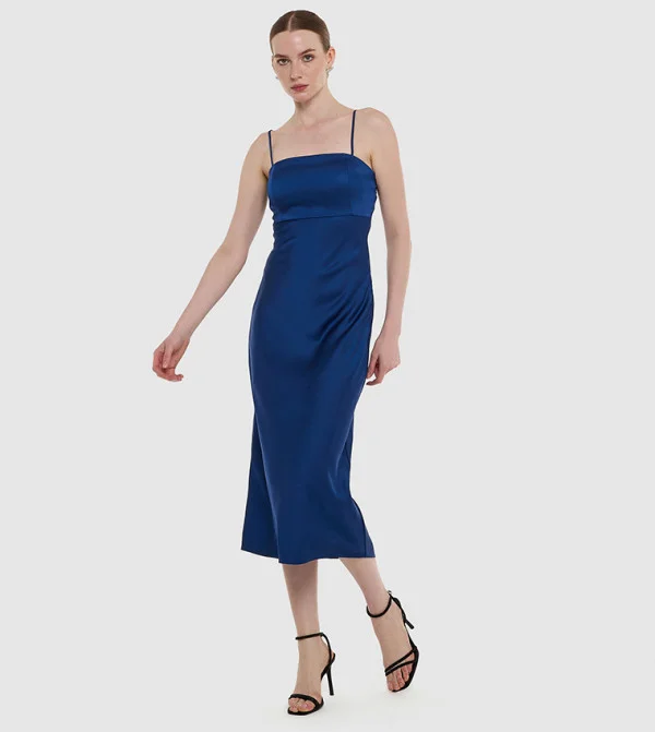 بي سي بي جي BCBG Back Cut Out Satin Dress