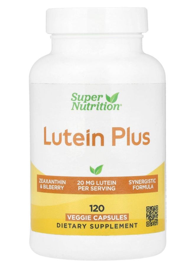 Super Nutrition Lutein Plus with Bilberry Powder and Zeaxanthin 20 mg 120 Veggie Capsules  - Image 1