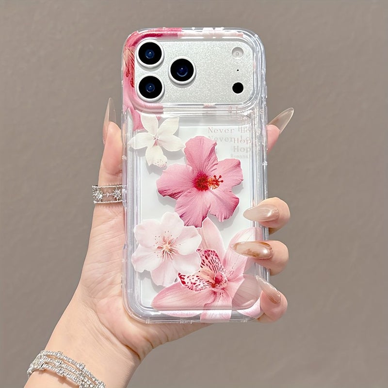 غطاء هاتف شفاف بتصميم بتلات متفتحة مقاوم للصدمات وناعم لهاتف iPhone 17 Air - Image 2