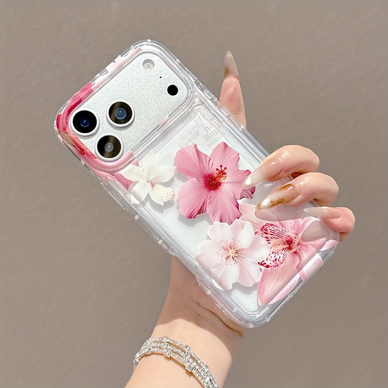 غطاء هاتف شفاف بتصميم بتلات متفتحة مقاوم للصدمات وناعم لهاتف iPhone 17 Air - Image 4