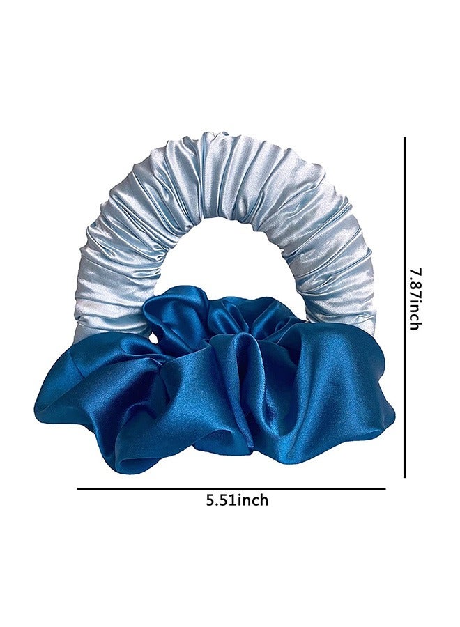 No Traces Sleep Heatless Hair Curling Headband, Silk Lazy Rollers Hairband Hair Curler, For Any Hair Type (Blue) - Image 2