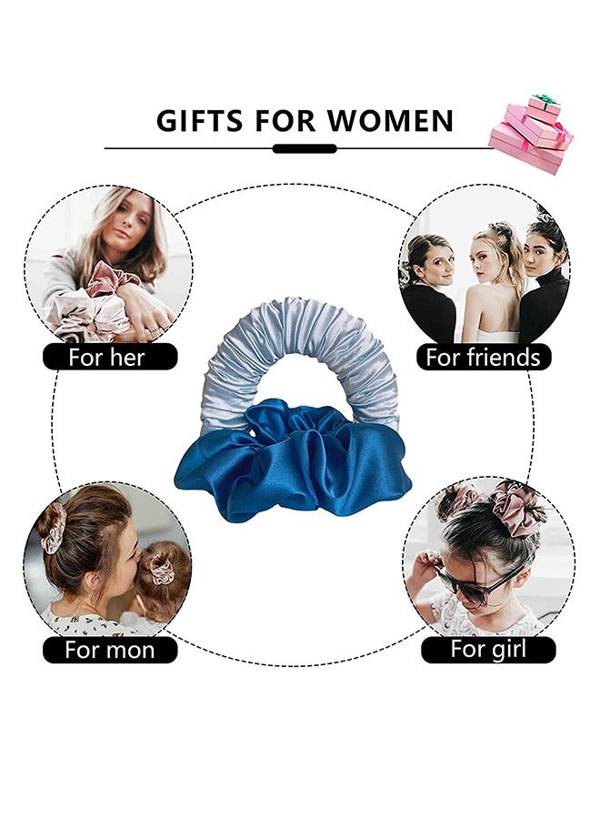 No Traces Sleep Heatless Hair Curling Headband, Silk Lazy Rollers Hairband Hair Curler, For Any Hair Type (Blue) - Image 5