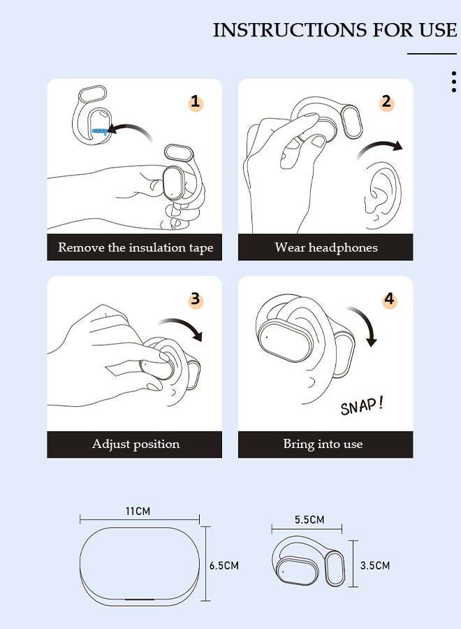 DUNISO سماعات أذن لاسلكية بلوتوث رياضية مع شاشة LED، وسادات فوق الأذن مع خطافات للأذن وميكروفون مدمج للتمرين باللون الأسود - Image 5