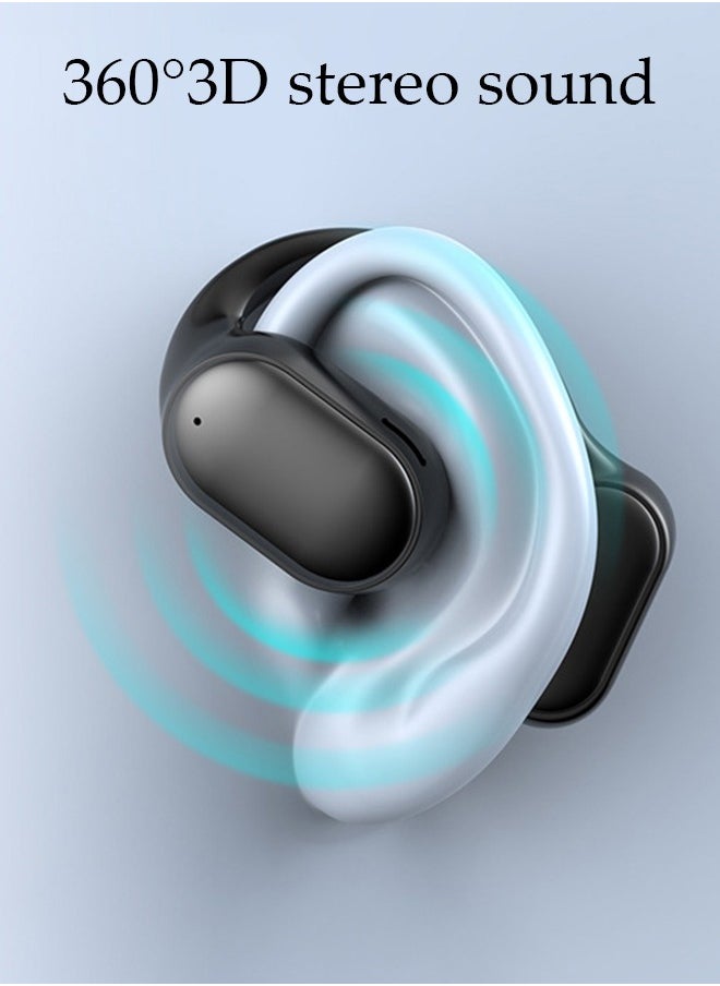 DUNISO - Wireless Earbuds Bluetooth Headphones Sport Earphones with LED Display Over-Ear Buds with Earhooks Built-in Mic Headset for Workout Black - Image 1