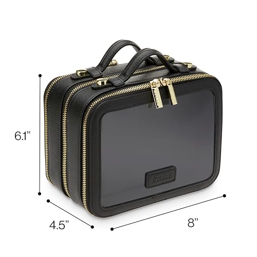 ETOILE - Small Twin Cosmetic Case Black - Dual Compartment Cosmetic Beauty Organizer & Toiletry Case - Image 5