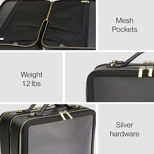 ETOILE - Small Twin Cosmetic Case Black - Dual Compartment Cosmetic Beauty Organizer & Toiletry Case - Image 2