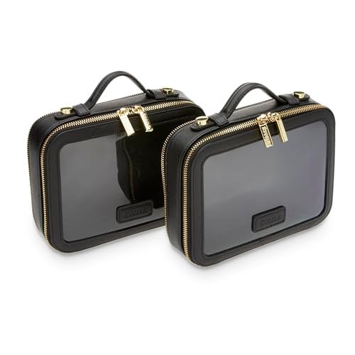ETOILE - Small Twin Cosmetic Case Black - Dual Compartment Cosmetic Beauty Organizer & Toiletry Case - Image 4