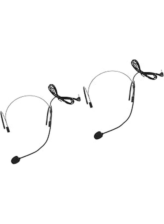 2PCS Flexible Headset Microphone For Singing Teachers Compact Lightweight Black - Image 1