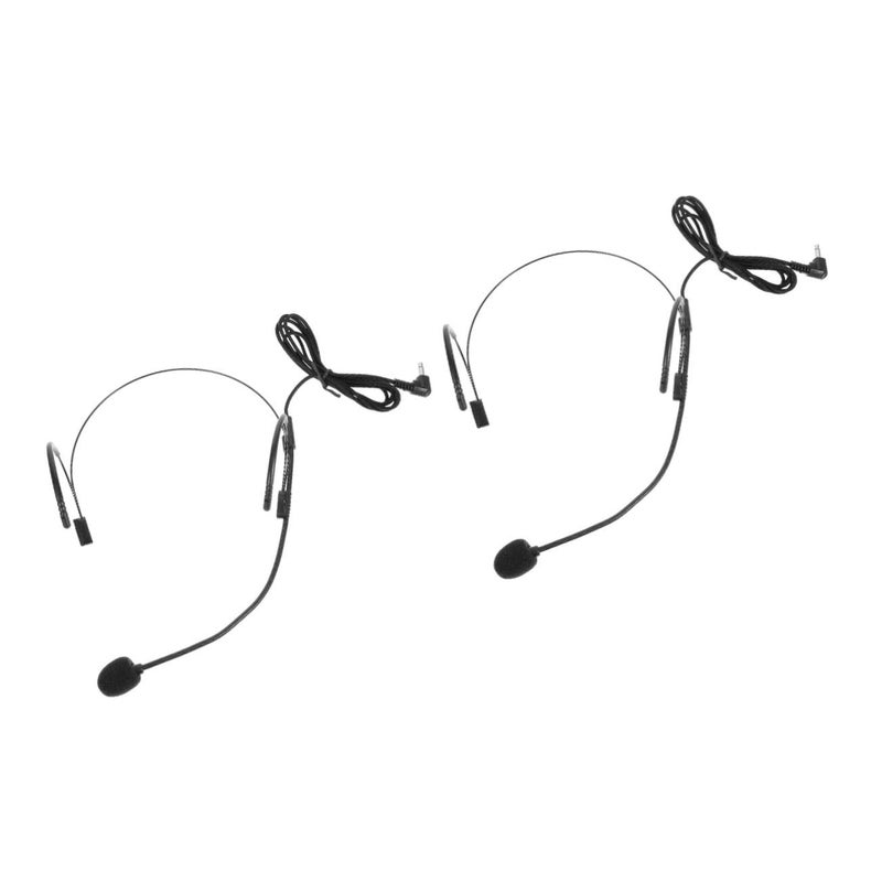 2PCS Flexible Headset Microphone For Singing Teachers Compact Lightweight Black - Image 2