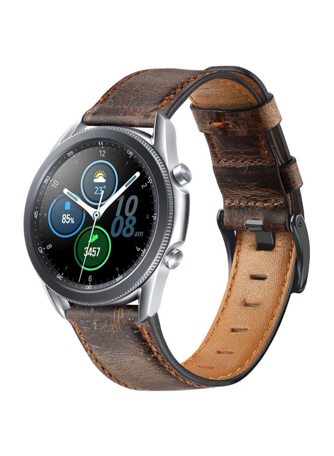 Perfii Replacement Band For Samsung Galaxy Watch3 45mm Dark Brown - Image 2