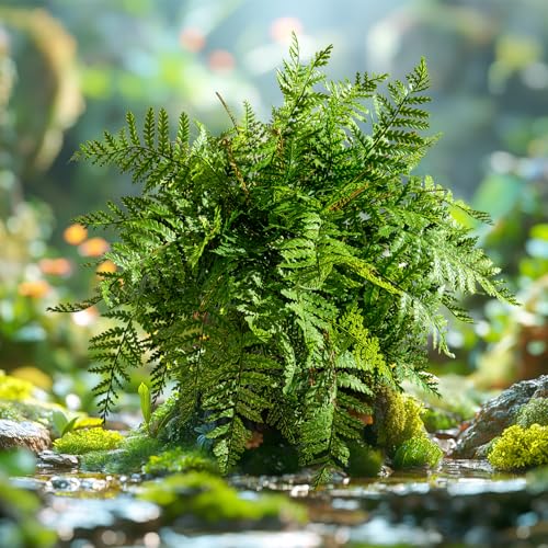 Bailikang 4PCS Artificial Boston Fern Fake Ferns Hanging Plant UV Resistant Inoor Outdoor Faux Shrubs 19Inch Large Faux Ferns Greenery Stems for Home Office Garden Decoration - Image 5