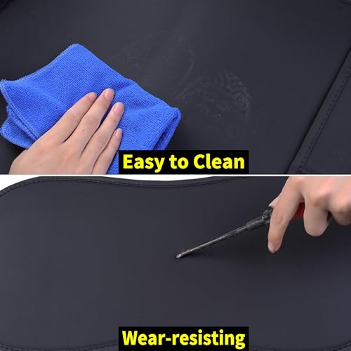 Aierxuan Rear Car Seat Covers Custom Fit 20092026 Ford F150 and 20172026 F250 F350 F450 Super Duty Crew Cab Pickup Truck Automotive Vehicle Cushion with Waterproof Leather Black - Image 3