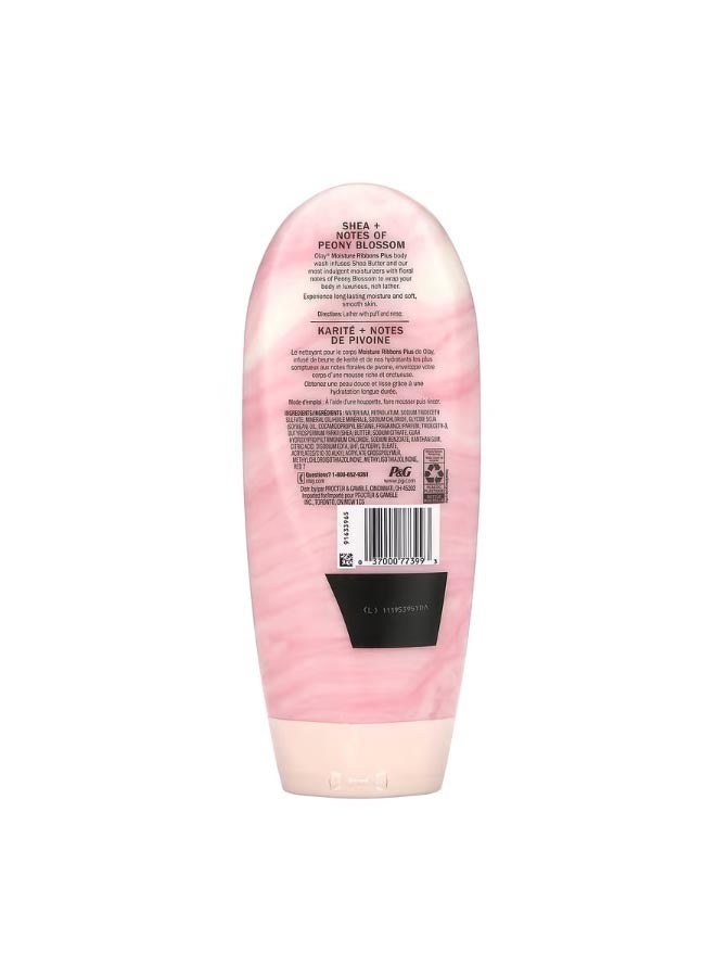 Olay Moisture Ribbons Plus Body Wash Shea  Notes of Peony Blossom 18 fl oz 532 ml - Image 2