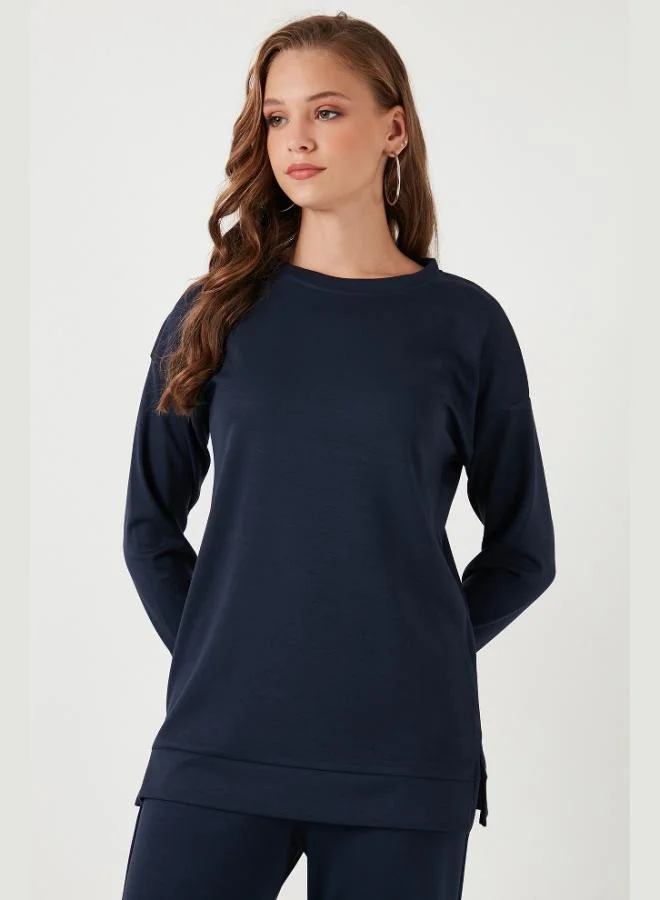 Lela Lela Stretch Oversize Fit Crew Neck Modal Fabric Sweatshirt Women's SWEAT 5865877