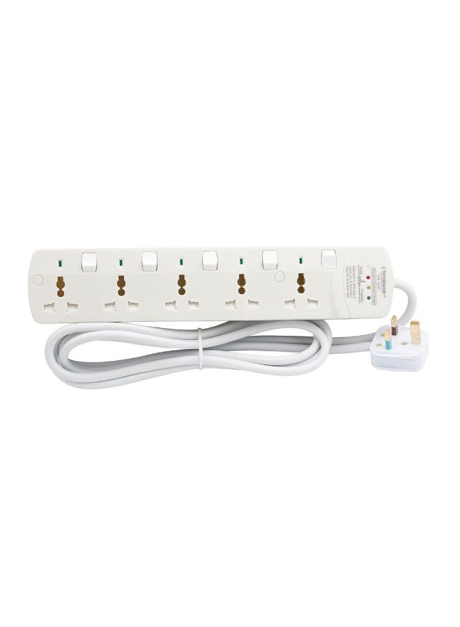 Terminator Terminator TPB‑5ASP – 5‑Way 3m Universal Extension Lead with Surge Protection  - Image 1