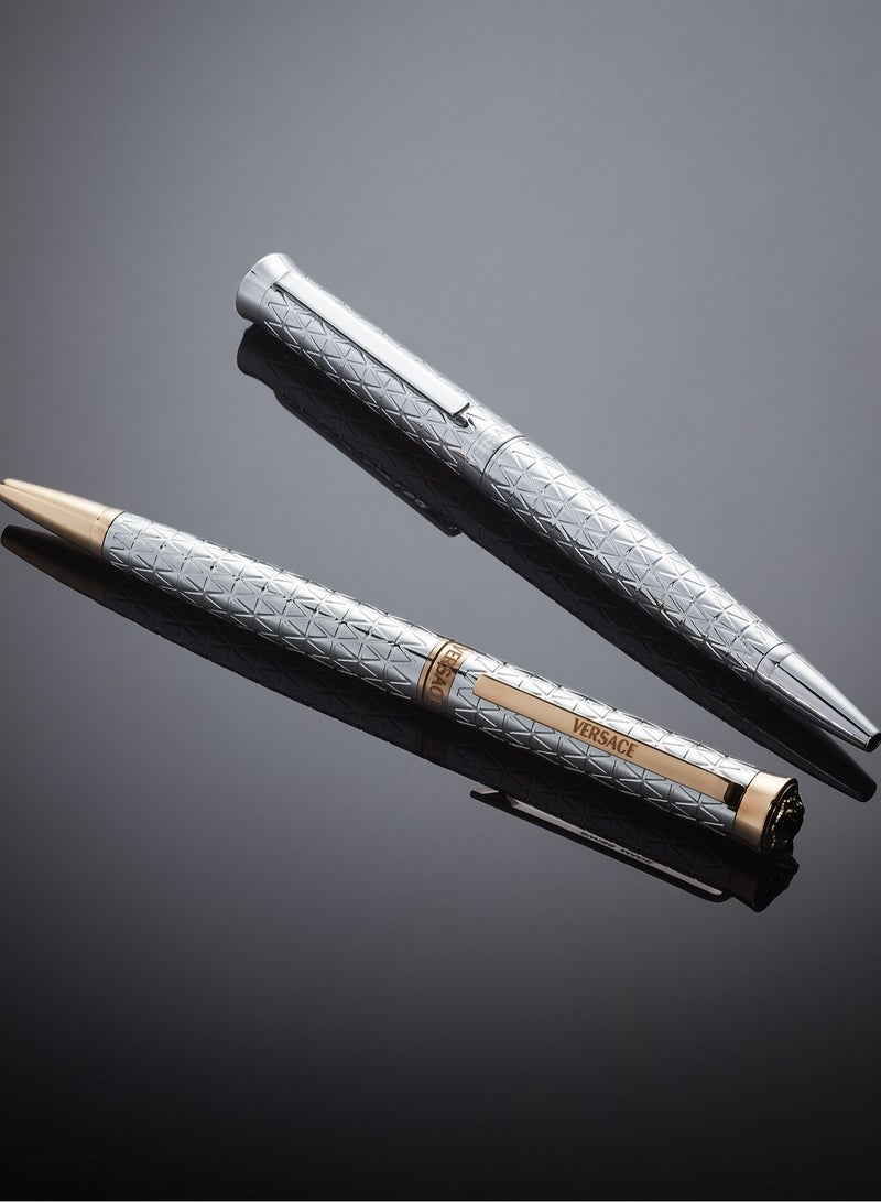 Ballpoint Pen - Grey Barrel with Matching Clip and Medusa Top