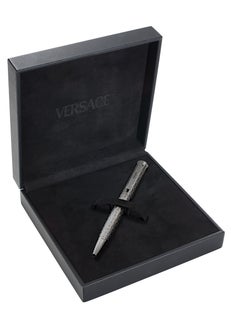 VERSACE Ballpoint Pen - Grey Barrel with Matching Clip and Medusa Top  - Image 4
