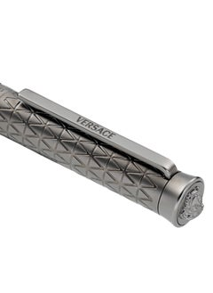 VERSACE Ballpoint Pen - Grey Barrel with Matching Clip and Medusa Top  - Image 2