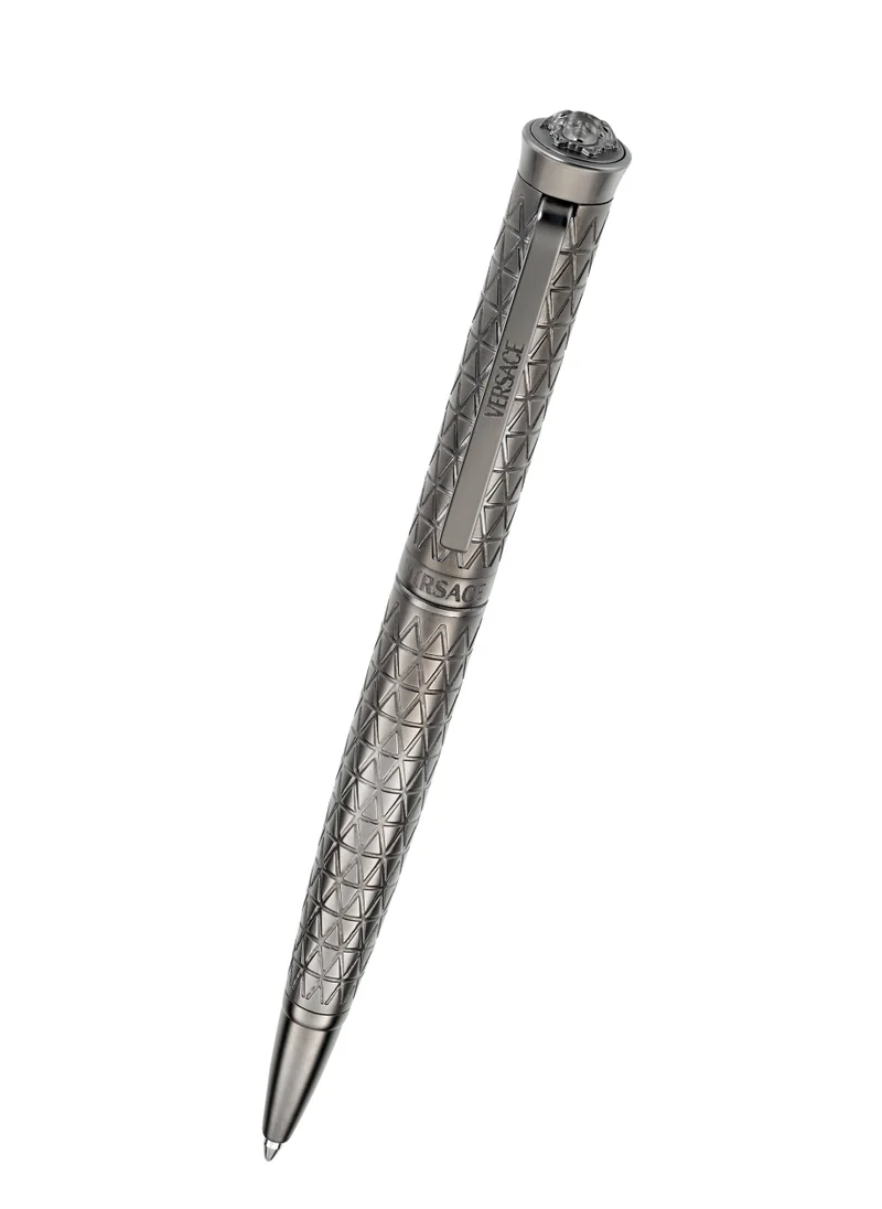 فيرزاتشي Ballpoint Pen - Grey Barrel with Matching Clip and Medusa Top