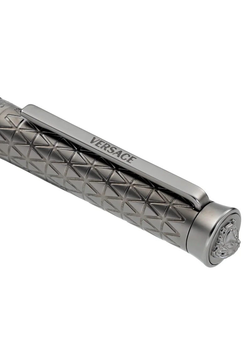 فيرزاتشي Ballpoint Pen - Grey Barrel with Matching Clip and Medusa Top