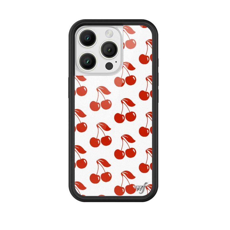 Wildflower Cases - Compatible with iPhone 16 Pro | Protective Black Bumper, 6.5ft Drop Test Certified, Women Owned Small Business | Cherry Red Summer Aesthetic Trendy | American Cherries - Image 1