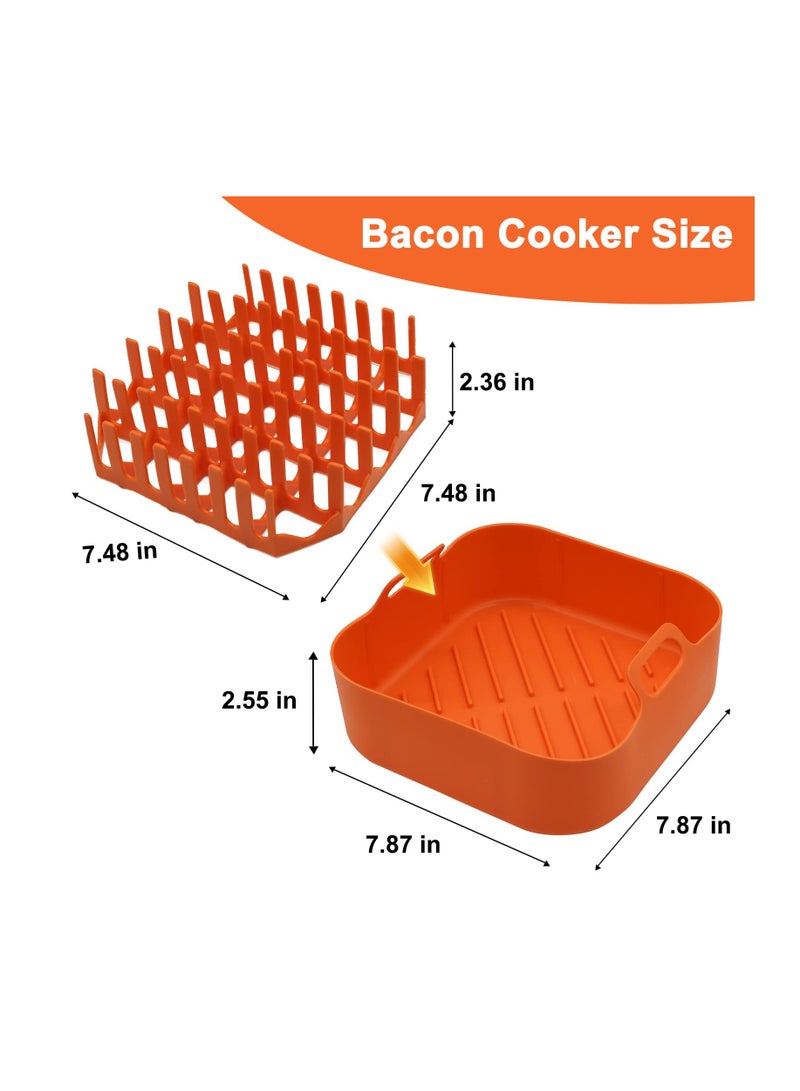Excefore Silicone Cooker For Microwave Oven, Microwave Cooker Tray Rack Tray And Grease Catcher, NonStick, Air Fryer Cooking, sausage, Pizza Rolls - Image 5