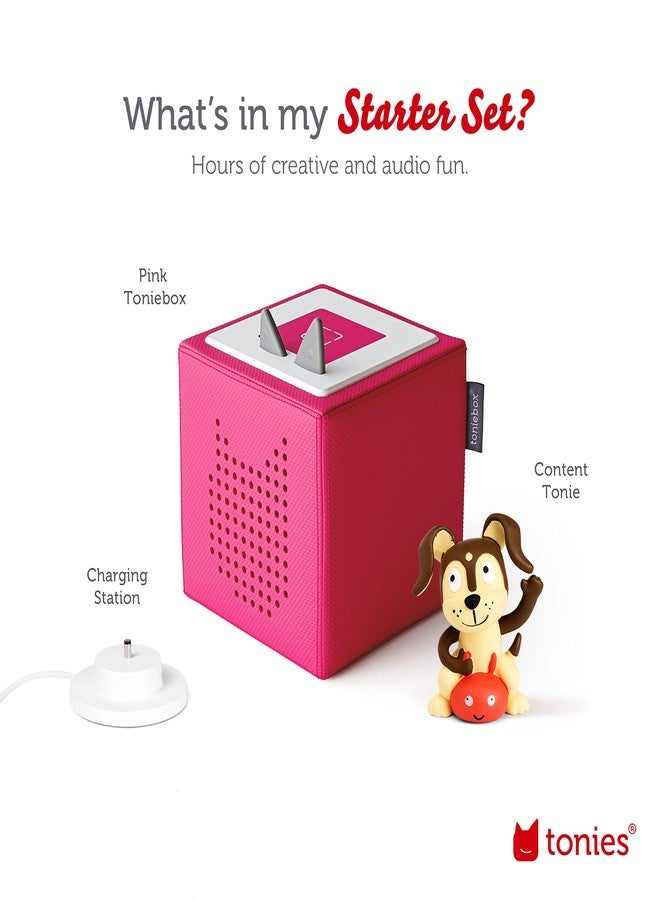 Tonies Toniebox 1 Audio Player Starter Set with Playtime Puppy - Listen, Learn, and Play with One Huggable Little Box - Pink - Image 5