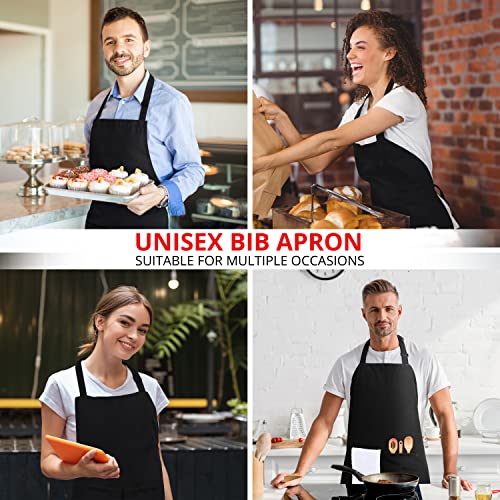 Utopia Kitchen مئزر مطبخ يوتوبيا 2 حزمة، قابل للتعديل مع 2 جيب، مقاوم للماء والزيت، مئزر طهي للمطبخ للطهاة من النساء والرجال - Image 5