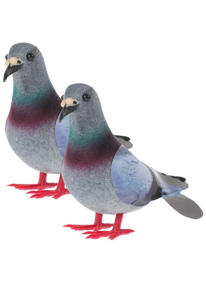 BESPORTBLE BESPORTBLE Simulation Pigeon, 2Pcs Artificial Foam Pigeon Lifelike Pigeon Fake Pigeon Mini Artificial Birds for DIY Crafts Seasonal Display Birdhouses Garden Home Decor  - Image 1