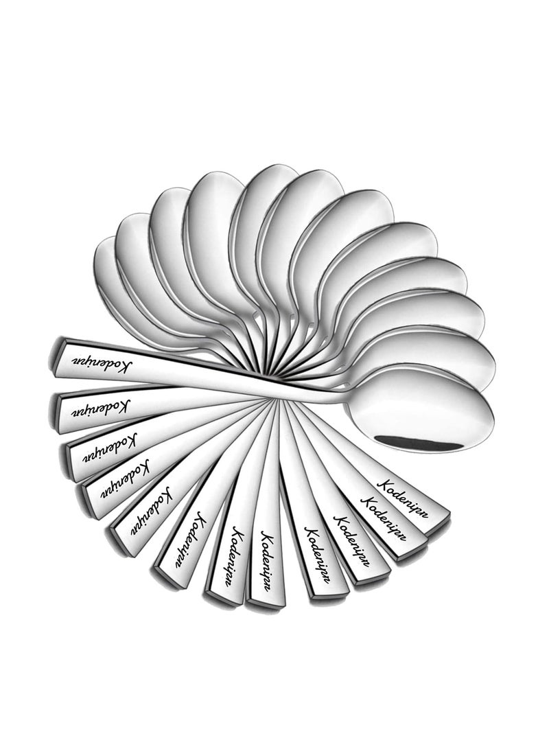 Kodenipr Club Stainless Steel Dinning, Dinner Spoons, Table Spoon Set of 12, Length 16cm (Medium Spoon) - Image 5