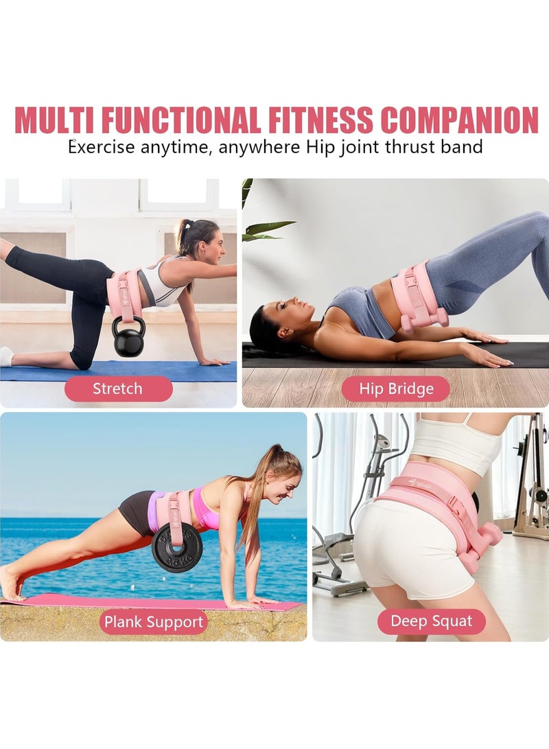 Generic Exercise Hip Thrust Belt - Dumbbell Hip ThrustBelt, Thicken & Widen, Comfortable forDumbbells, Kettlebells or Plates,  Slip PaddingGym or Home Workouts (without dumbbells) pink  - Image 5