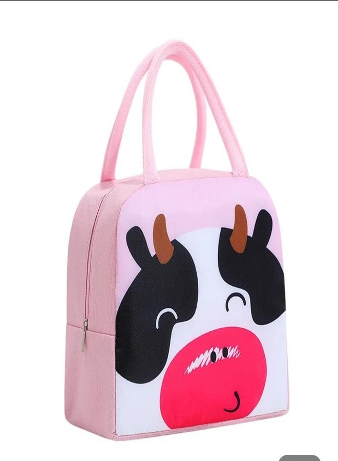 Flywind Cute Cartoon Animal Pattern Waterproof Large Capacity Lunch Box Bag for Women -Blue (Pink Green, 2) - Image 3