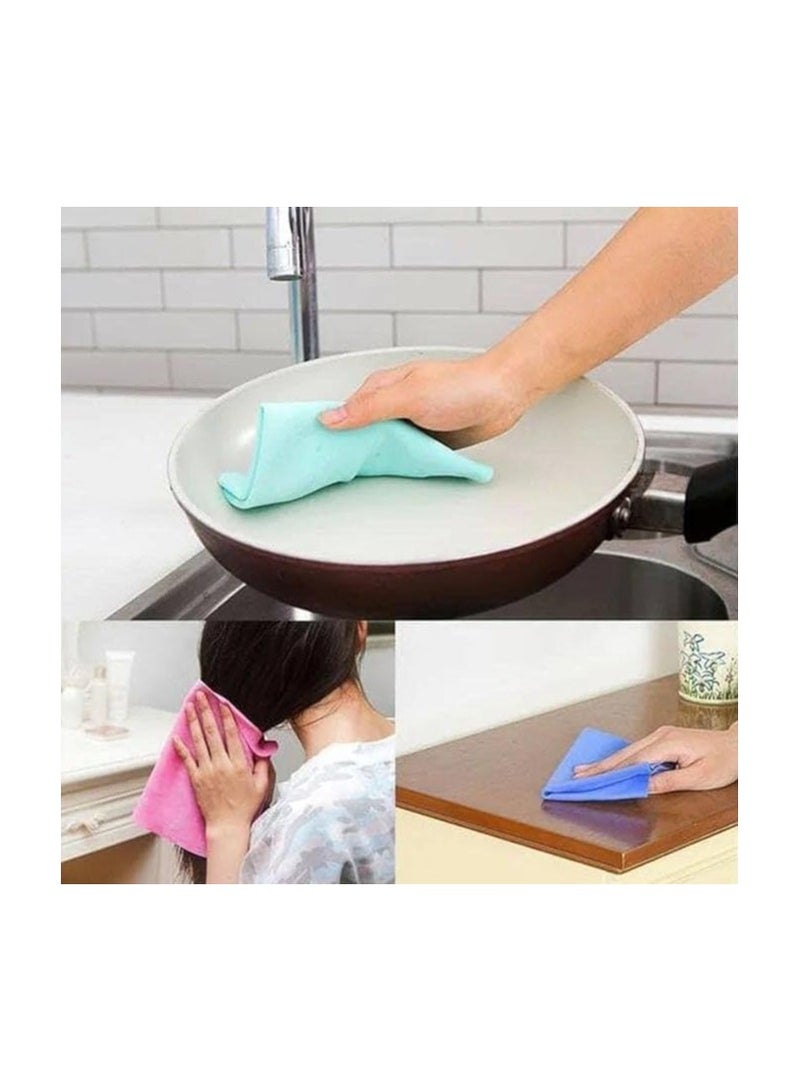 Luxury Suede Cloth Towel L 66x43cm Washable and Reusable for All Surfaces Perfect for Everyday Use in Kitchen and Home Ideal for Cleaning Cars and Tools Random Colors Available (Light Green) - Image 3