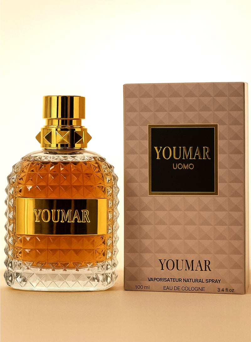 يومار عطر فاخر للرجال، ذا يومار أومو رقم 0112، 100 مل | عطر رجالي يدوم طويلاً بنفحات القهوة والشوكولاتة والخشب الحلو | أفضل عطر رجالي 100 مل - Image 3