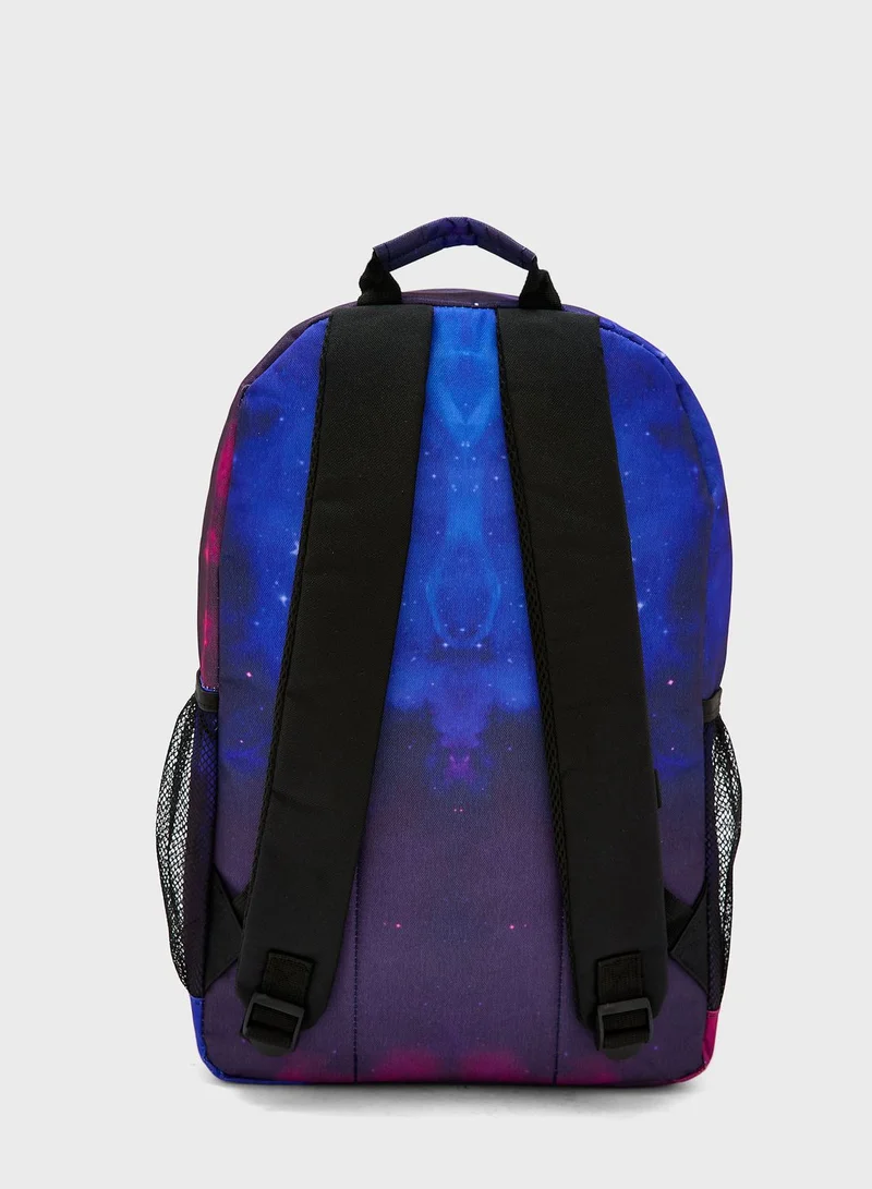 Spiral Astronaut Printed Backpack
